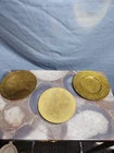 Gold Plated Brass Host Plate Set Catholic Church Altar Communion 3 Pcs Religious Vintage
