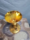 Gold Plated Chalice Goblet Ornate Church Ritual Decor 9" Tall Vintage
