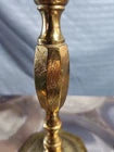 Solid Brass Octagonal Base Candlestick Holders 9" Etched India Vintage Collector