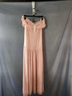 Baby Pink Off Shoulder Ruffle Maxi Dress Womens XL Long Gown Spring Summer Wedding Guest