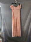 Baby Pink Off Shoulder Ruffle Maxi Dress Womens XL Long Gown Spring Summer Wedding Guest