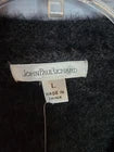 Women's Black Fuzzy Cardigan L Sparkle Buttons Date Night Office