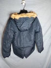 Navy Faux Fur Trim Hooded Parka Winter Coat Warm Lined Size 9/10Y