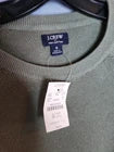 J.Crew Men's Cotton Crewneck Sweater Green Small Knit Pullover