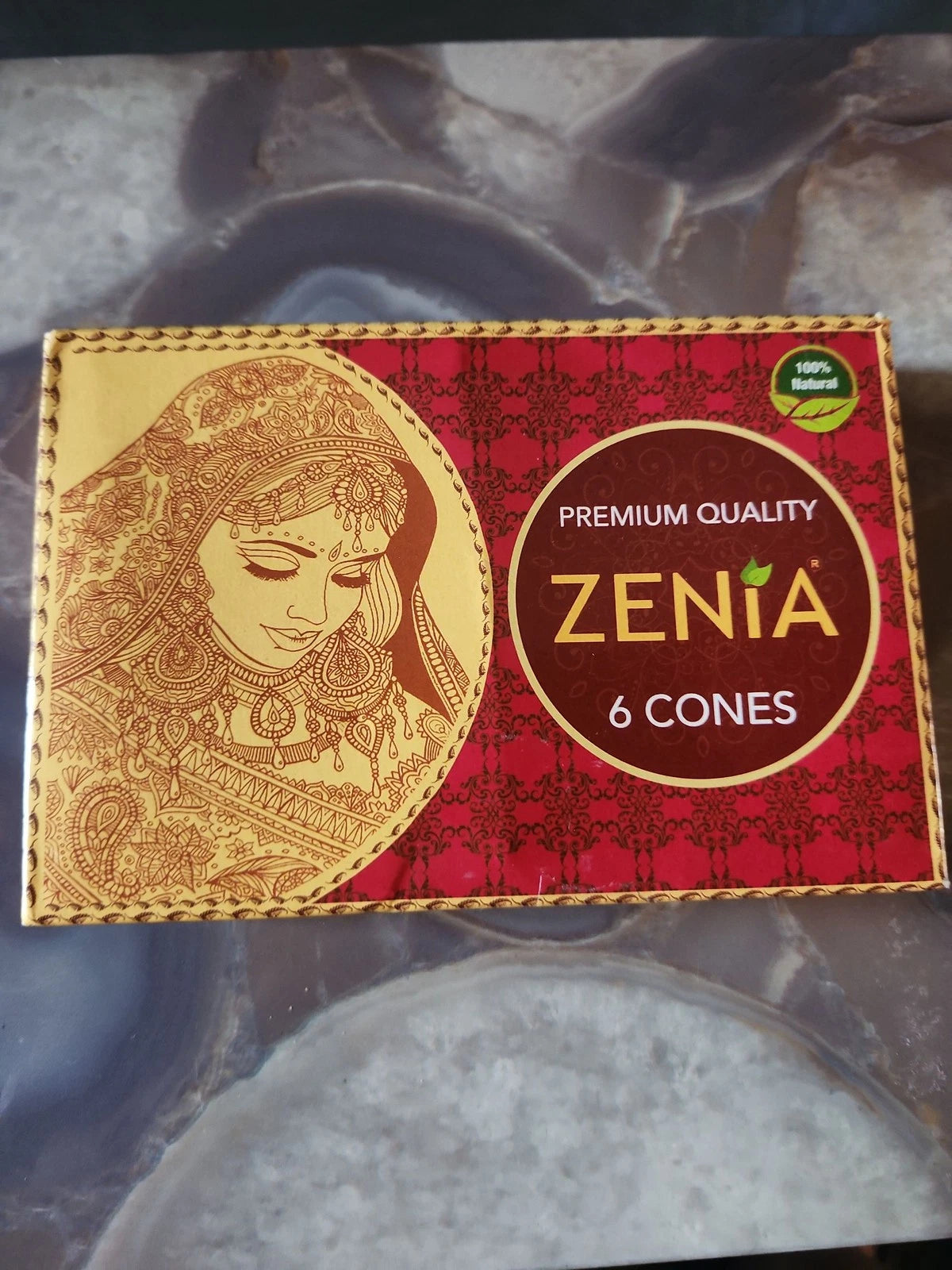 Zenia 6 Cones Natural Henna Paste Body Art Tattoo Dye