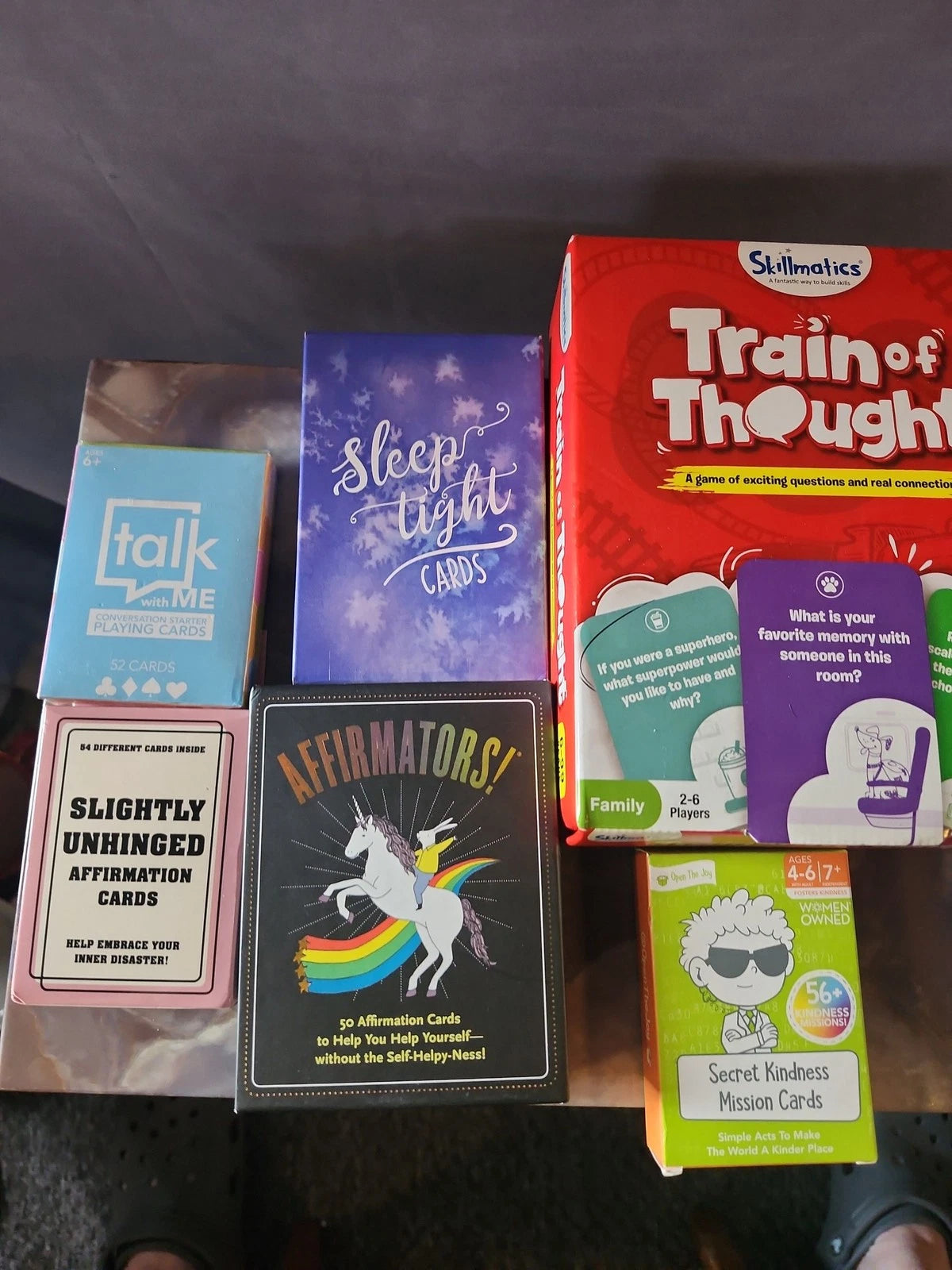 Skillmatics Train of Thought Card Game Mindfulness Affirmation Sleep Tight Therapy Mental HealthLot