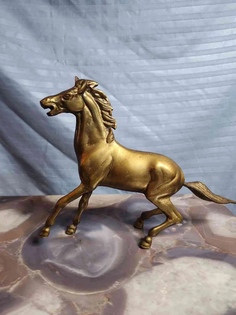 Heavy Brass Horse Figurine Statue Sculpture Decor Art Vintage Collector